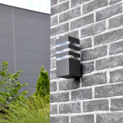 Venkovní nástěnné svítidlo TEKSAS 1xE27/12W/230V IP44 grafit