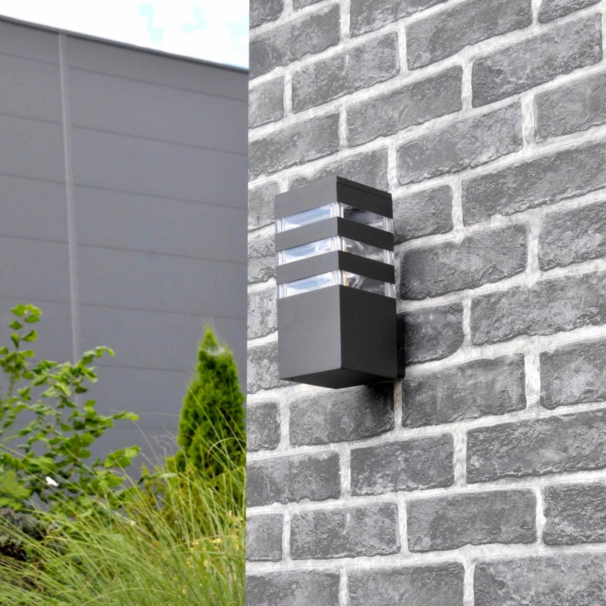 Venkovní nástěnné svítidlo TEKSAS 1xE27/12W/230V IP44 grafit