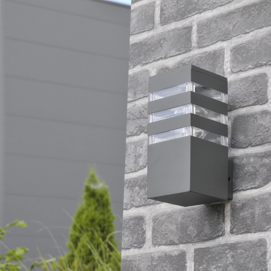 Venkovní nástěnné svítidlo TEKSAS 1xE27/12W/230V IP44 grafit