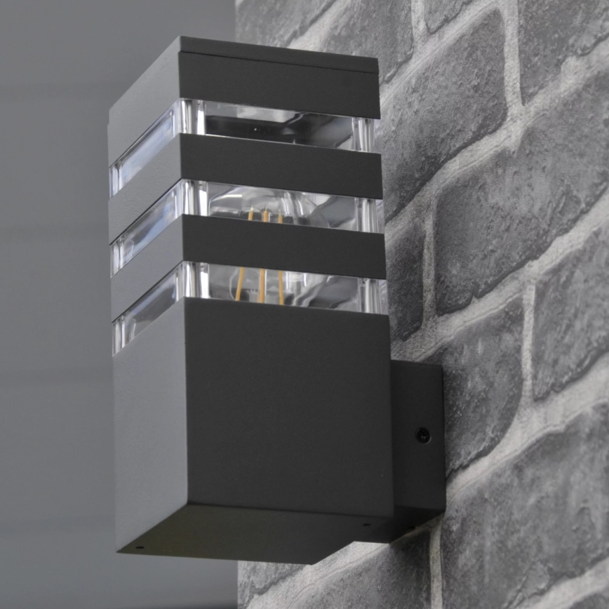 Venkovní nástěnné svítidlo TEKSAS 1xE27/12W/230V IP44 grafit