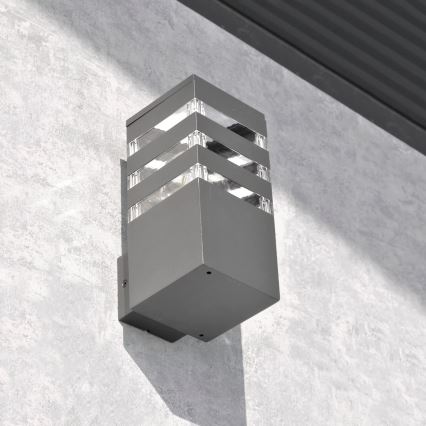 Venkovní nástěnné svítidlo TEKSAS 1xE27/12W/230V IP44 grafit