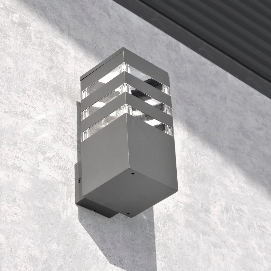 Venkovní nástěnné svítidlo TEKSAS 1xE27/12W/230V IP44 grafit