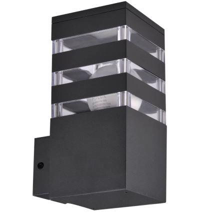 Venkovní nástěnné svítidlo TEKSAS 1xE27/12W/230V IP44 grafit