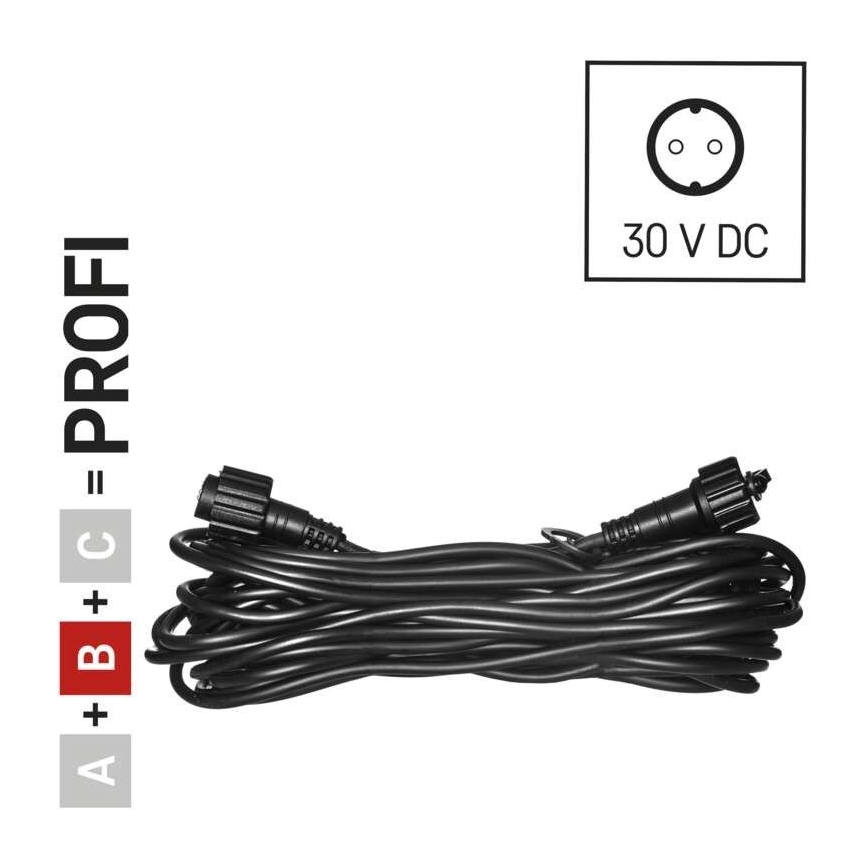 Venkovní prodlužovací kabel pro spojovací řetězy 10 m IP44 černá