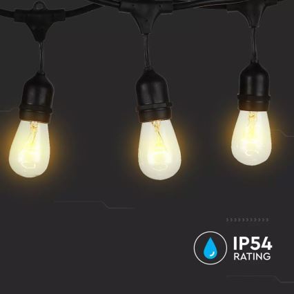Venkovní řetěz STRING 15m 15xE27/25W/230V IP54