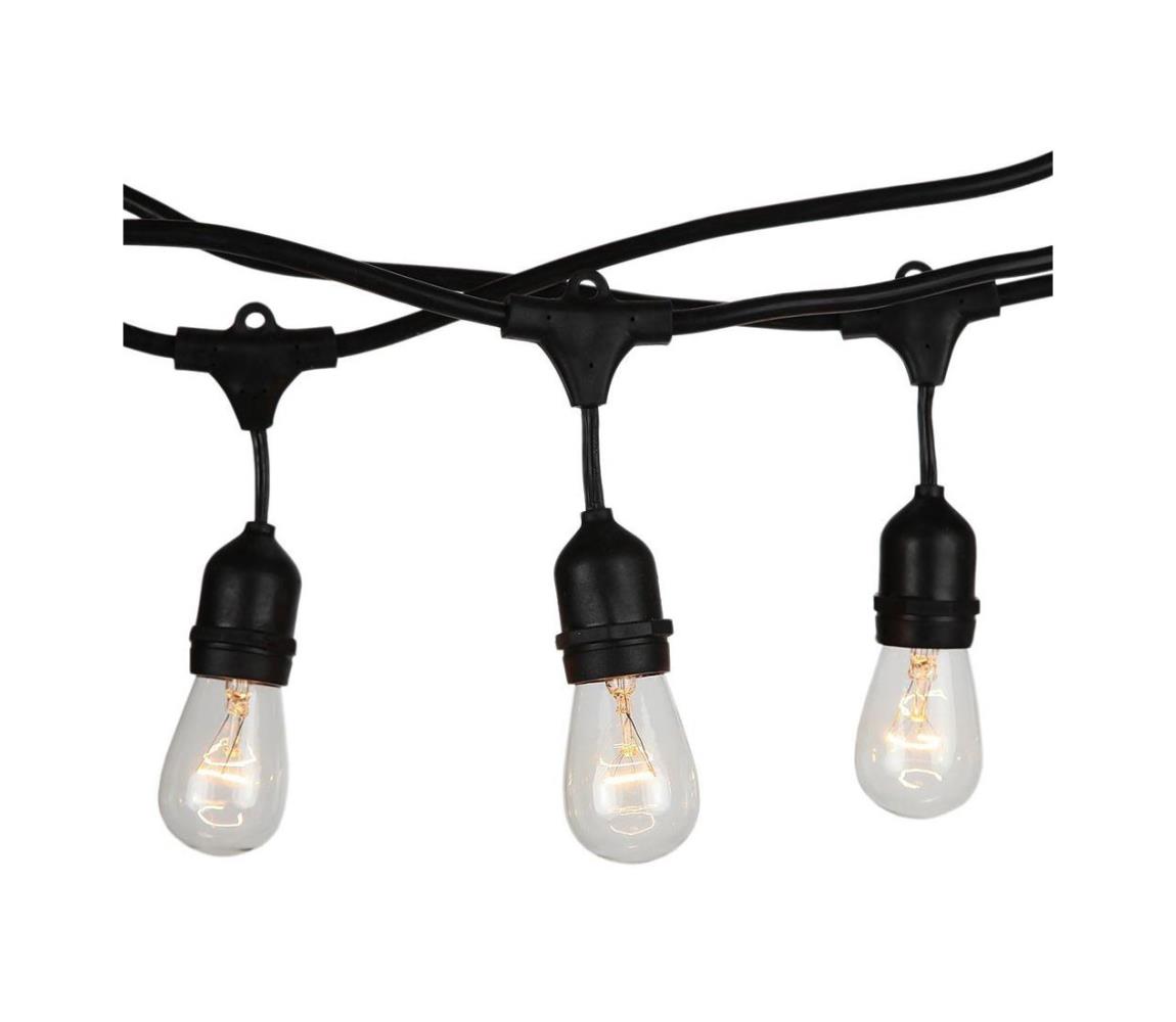 V-Tac Venkovní řetěz STRING 15m 15xE27/40W/230V IP54 VT0407
