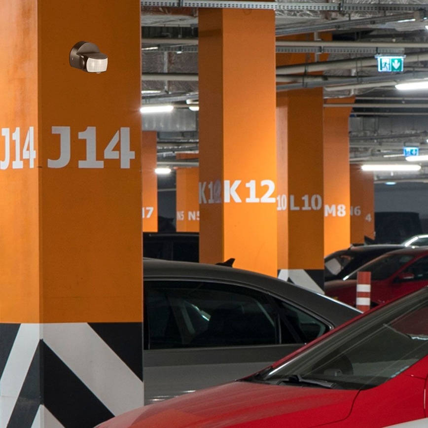 Venkovní senzor pohybu infračervený 180/360° 600W/230V IP65 černá