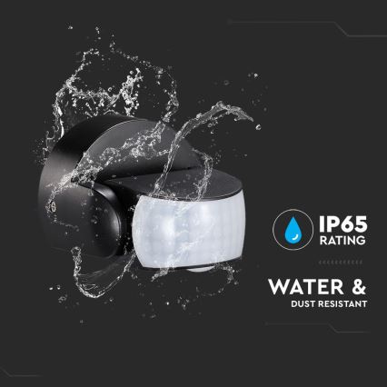 Venkovní senzor pohybu infračervený 180/360° 600W/230V IP65 černá
