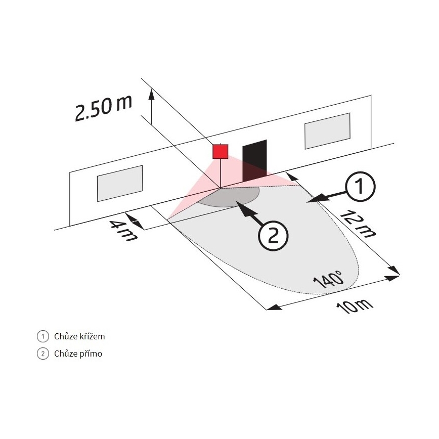 Venkovní senzor pohybu LC-CLICK 200° IP44 černá