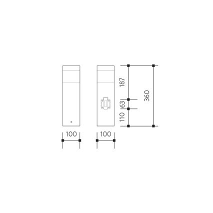 Venkovní senzorová lampa se zásuvkou GARD 1xE14/60W/230V IP44