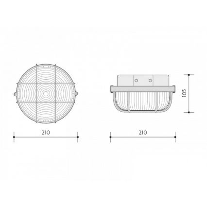 Venkovní stropní svítidlo 1xE27/100W/230V IP44