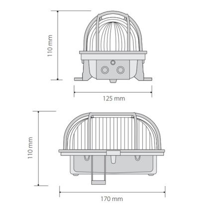 Venkovní stropní svítidlo OVAL 1xE27/60W/230V IP44 hnědá