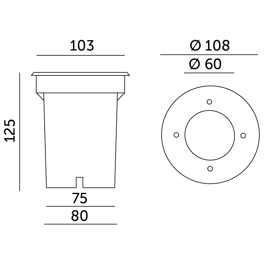 Venkovní zápustné svítidlo ENTRADA2 1xGU10/50W/230V IP65