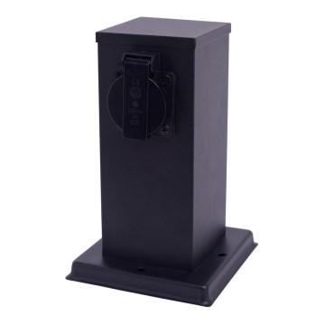Venkovní zásuvkový sloupek 1Z SCHUKO 230V IP44 20 cm černá