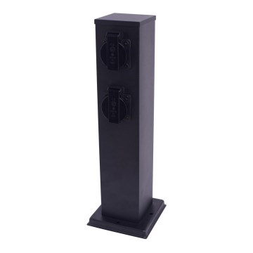Venkovní zásuvkový sloupek 2Z SCHUKO 230V IP44 40 cm černá