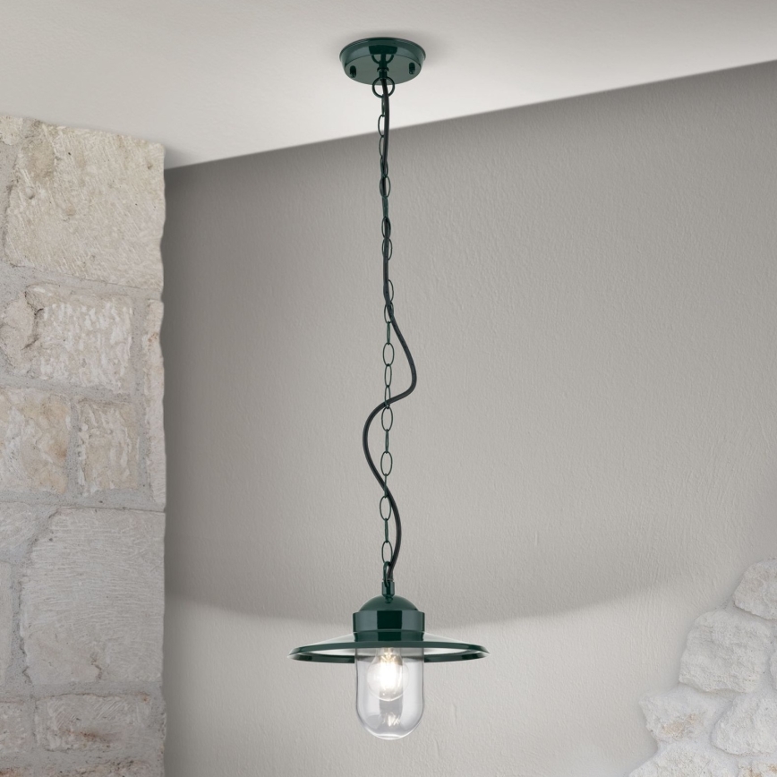 Venkovní závěsné svítidlo EDWARD 1xE27/60W/230V IP44 zelená