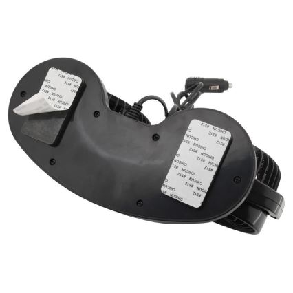 Ventilátor na palubní desku do auta s teploměrem 9W/12V černá