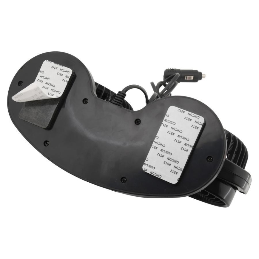 Ventilátor na palubní desku do auta s teploměrem 9W/12V černá