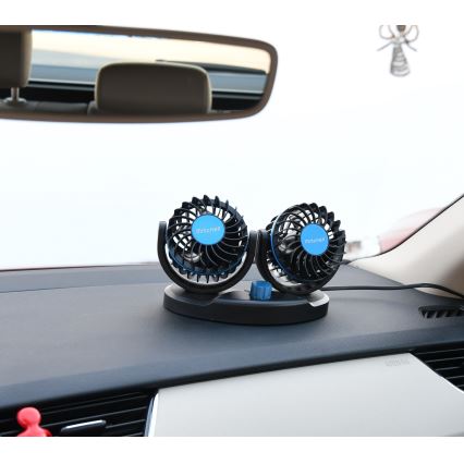 Ventilátor na palubní desku do auta s USB 3W/5V černá
