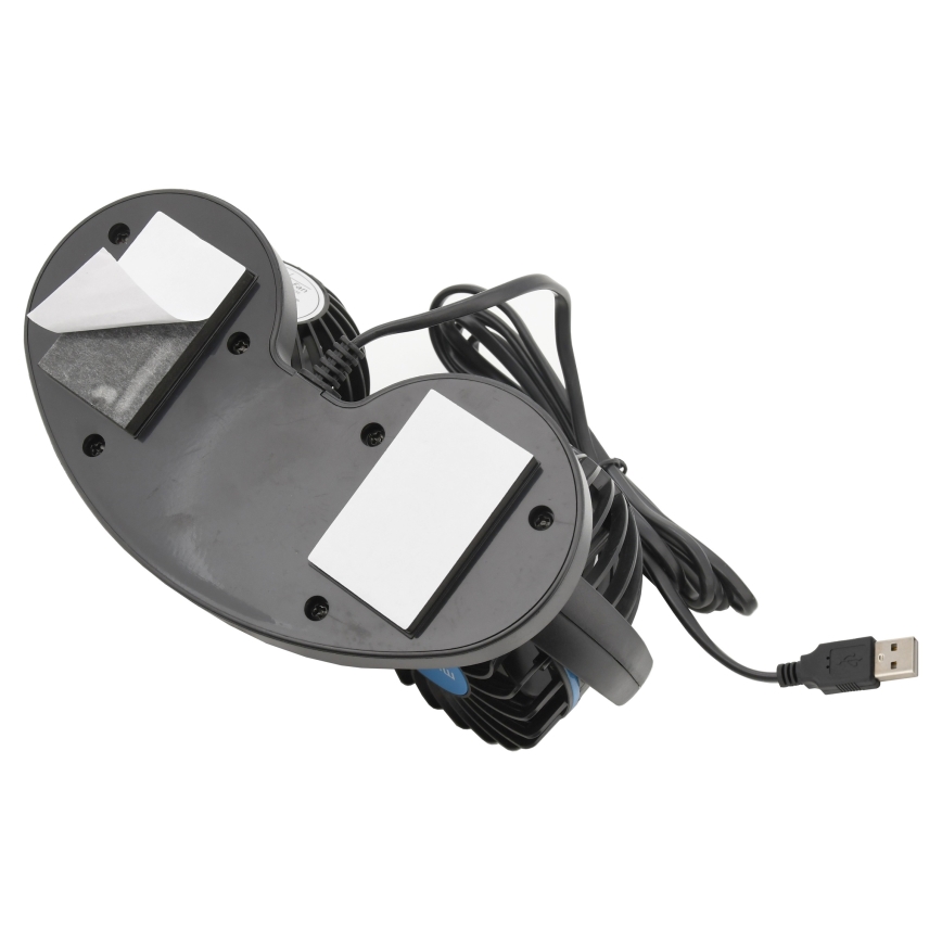 Ventilátor na palubní desku do auta s USB 3W/5V černá