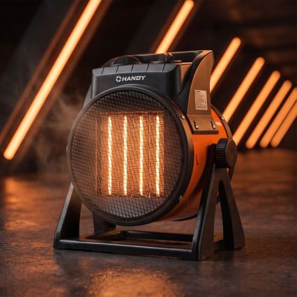 Ventilátor s keramickým topným tělesem 1000/2000W/230V oranžová/černá