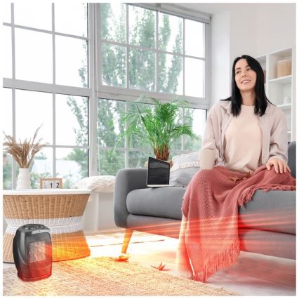 Ventilátor s keramickým topným tělesem RIN 1500W/230V černá