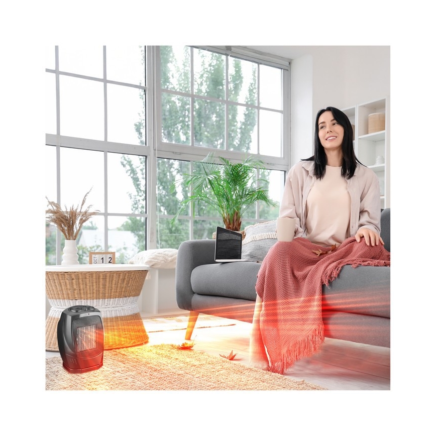 Ventilátor s keramickým topným tělesem RIN 1500W/230V černá
