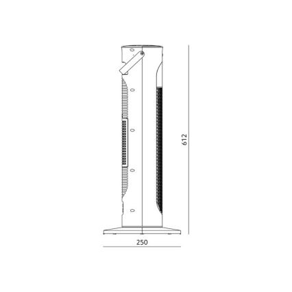 Ventilátor s keramickým topným tělesem RIN 2000W/230V černá  + dálkové ovládání