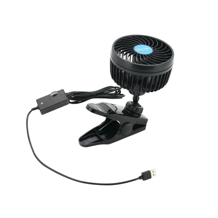 Ventilátor s klipem USB 4W/5V černá