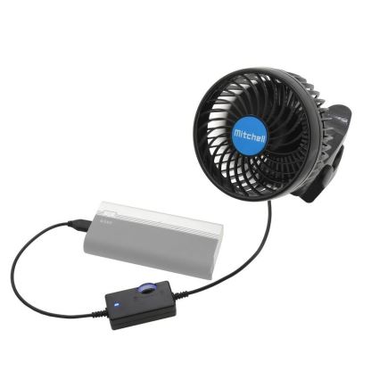 Ventilátor s klipem USB 4W/5V černá
