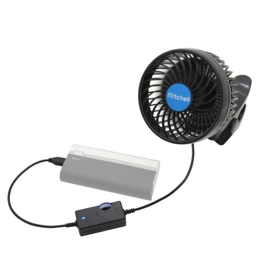 Ventilátor s klipem USB 4W/5V černá