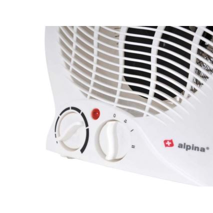 Ventilátor s topným tělesem 1000/2000W/230V bílá