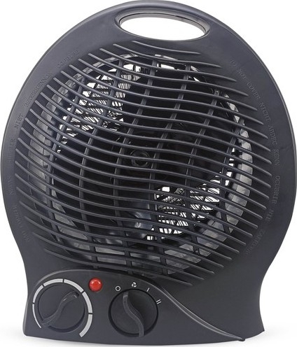 Ventilátor s topným tělesem 1000/2000W/230V černá