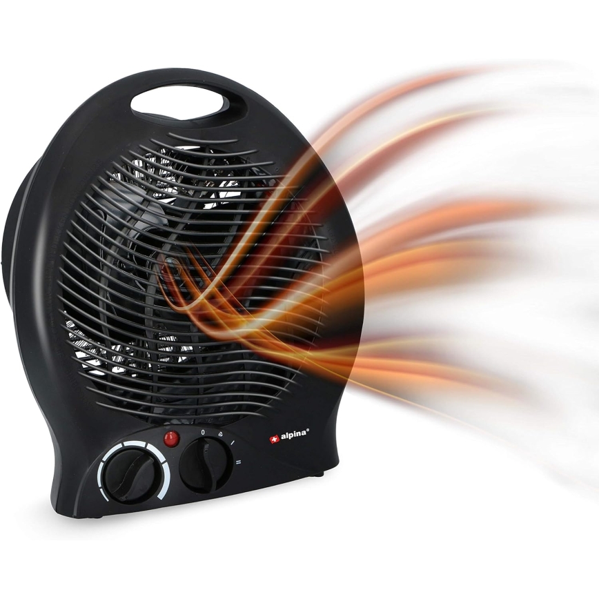 Ventilátor s topným tělesem 1000/2000W/230V černá