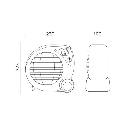 Ventilátor s topným tělesem ZEFIR 1000/2000W/230V bílá