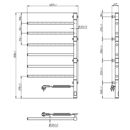 Vertaduro - Elektrický otočný sušák na ručníky s termostatem ARA 105W/230V 80x49 cm IP44 bílá
