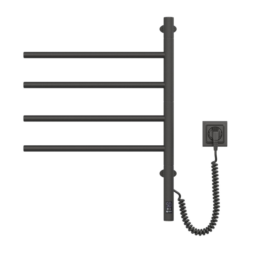 Vertaduro - Elektrický otočný sušák na ručníky s termostatem ARA 60W/230V 65x49 cm IP44 černá