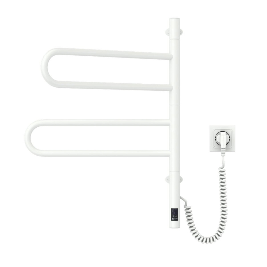 Vertaduro - Elektrický otočný sušák na ručníky s termostatem ELA 60W/230V 65x49 cm IP44 bílá