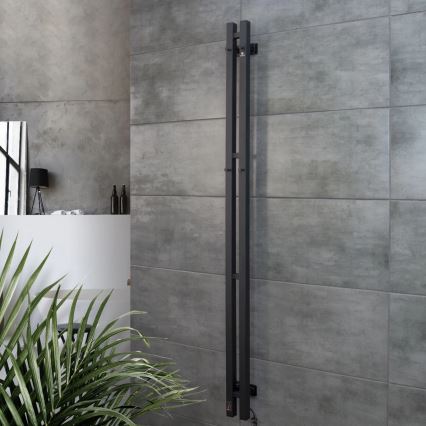 Vertaduro - Elektrický sušák na ručníky s termostatem VEO 106W/230V 150x9 cm IP44 černá pravá