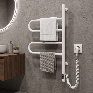 Vertaduro - Elektrický otočný sušák na ručníky s termostatem ELA 60W/230V 65x49 cm IP44 bílá