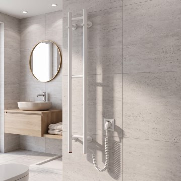 Vertaduro - Elektrický sušák na ručníky VEO 46W/230V 100x16 cm IP44 bílá pravá