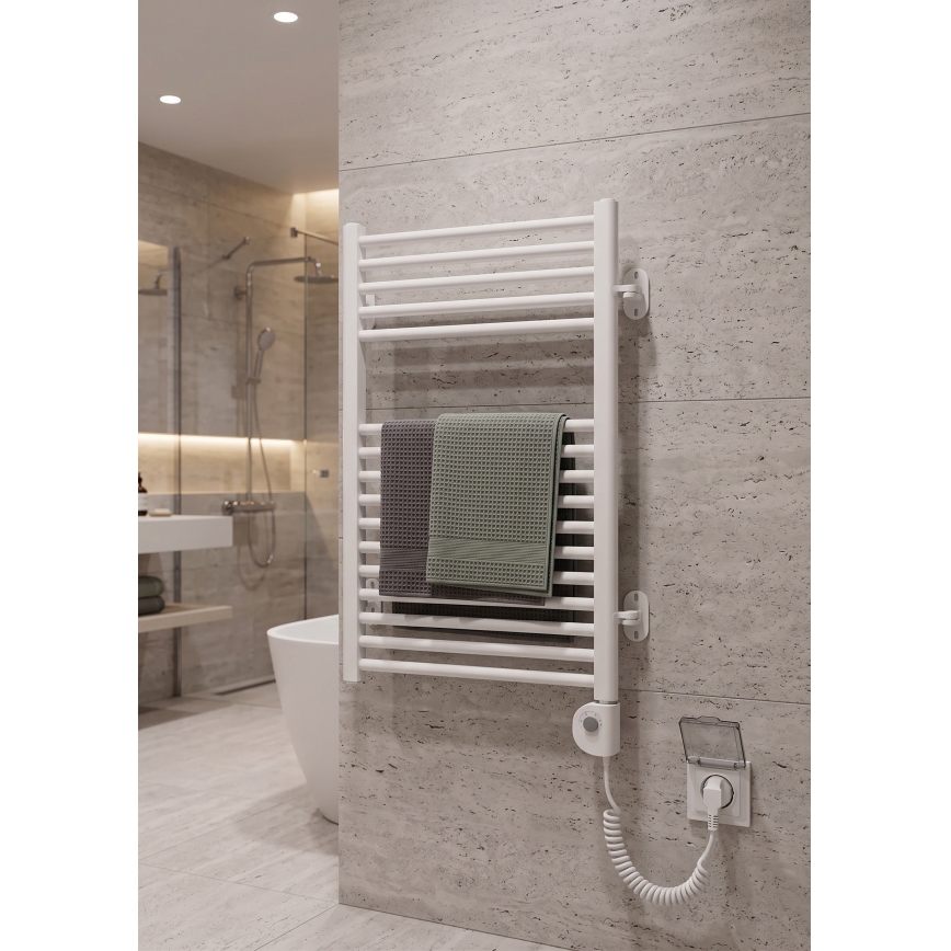 Vertaduro - Koupelnový radiátor s termostatem MEG 400W 78x50 cm bílá