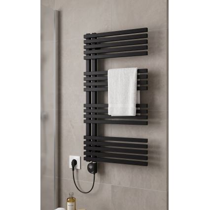 Vertaduro - Koupelnový radiátor s termostatem MICHELLE 600W 97x50 cm černá