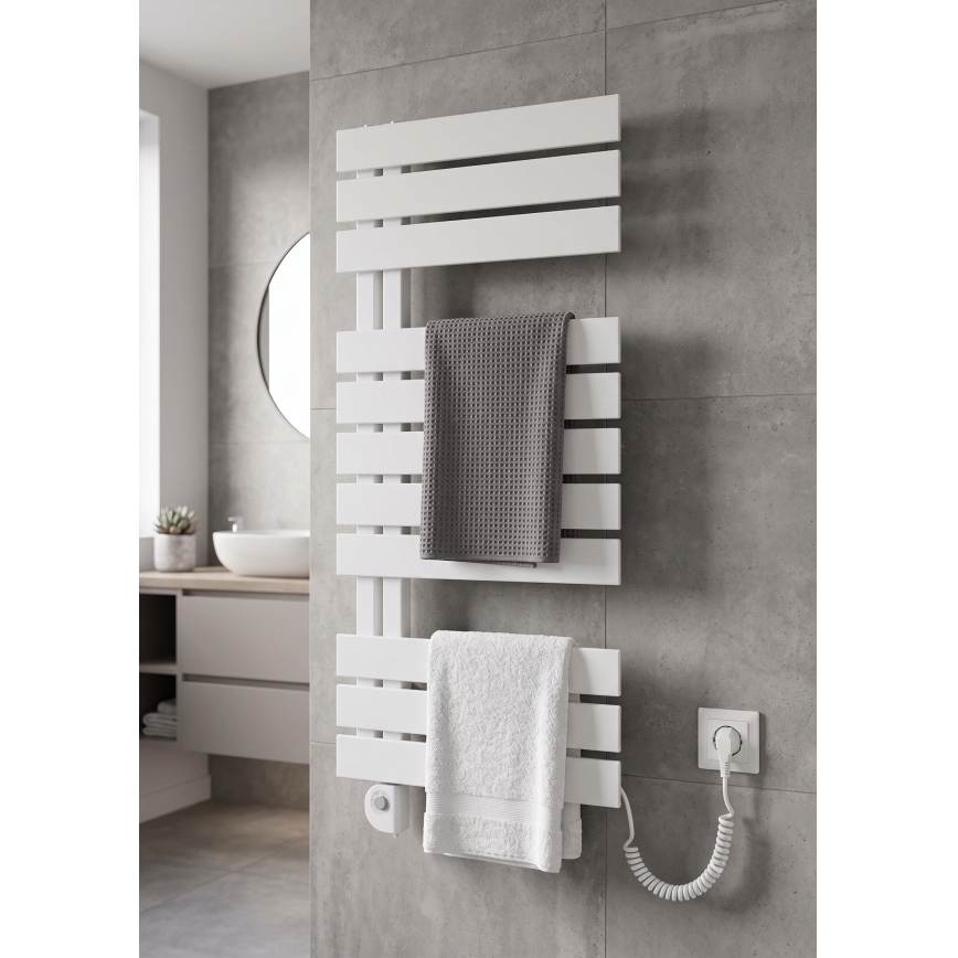 Vertaduro - Koupelnový radiátor s termostatem ZIVA 500W 109x50 cm bílá