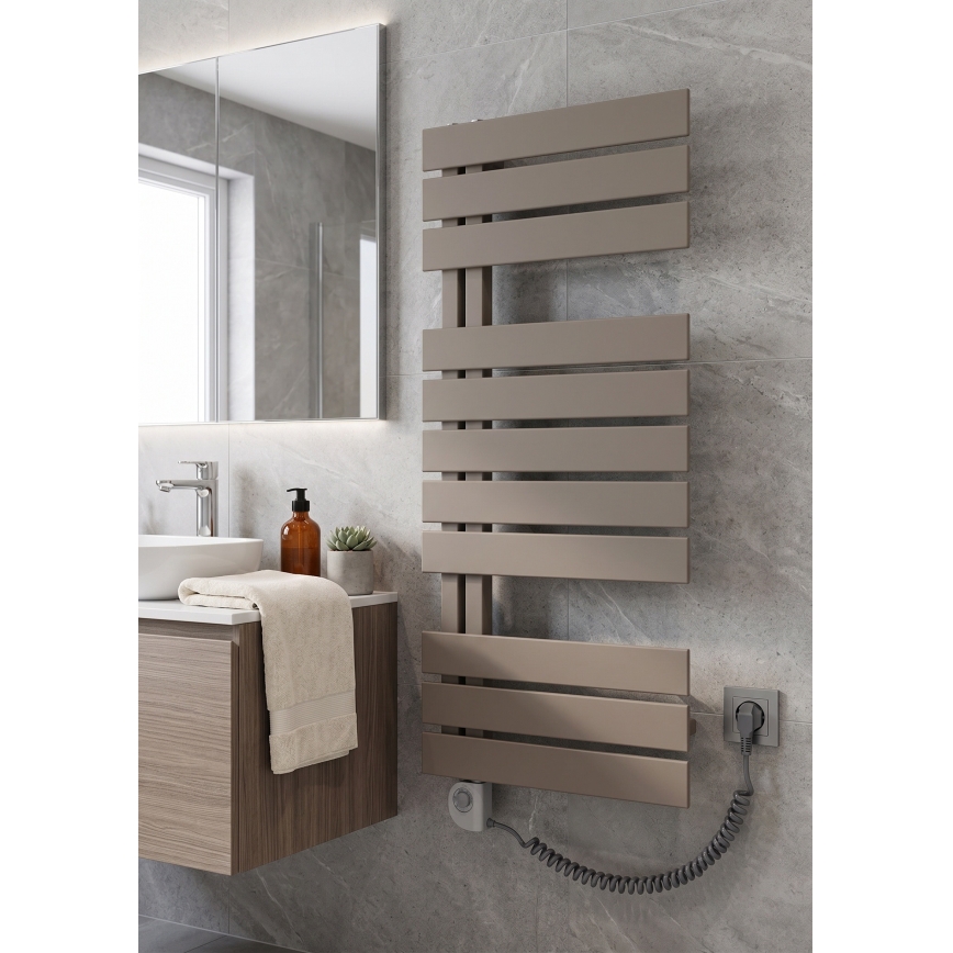 Vertaduro - Koupelnový radiátor s termostatem ZIVA 500W 109x50 cm taupe