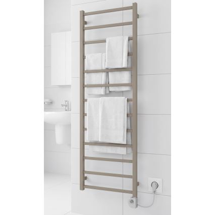 Vertaduro - Koupelnový radiátor s termostatem ZOE 400W 150x50 cm taupe