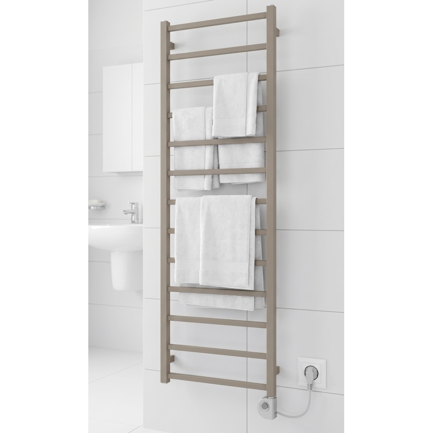 Vertaduro - Koupelnový radiátor s termostatem ZOE 400W 150x50 cm taupe