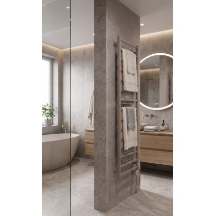 Vertaduro - Koupelnový radiátor s termostatem ZOE 400W 186x50 cm taupe