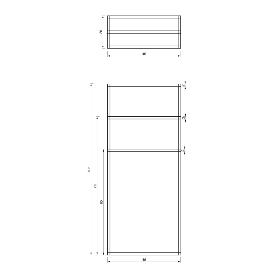 Věšák na ručníky 105x45 cm černá