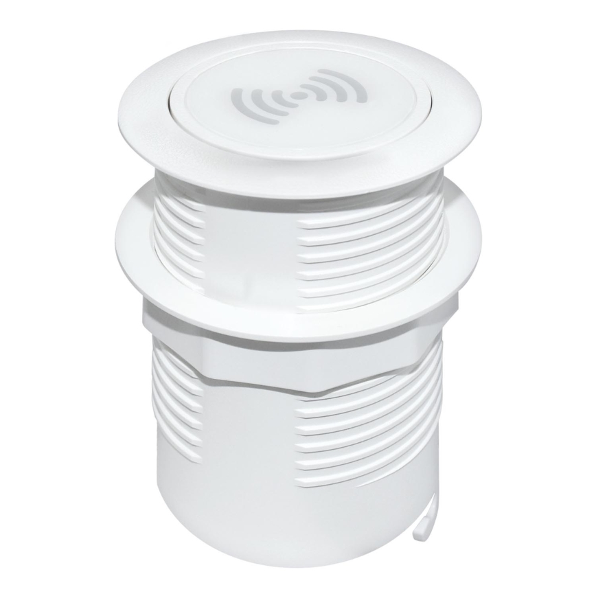 Vestavná bezdrátová nabíječka + USB A+C bílá